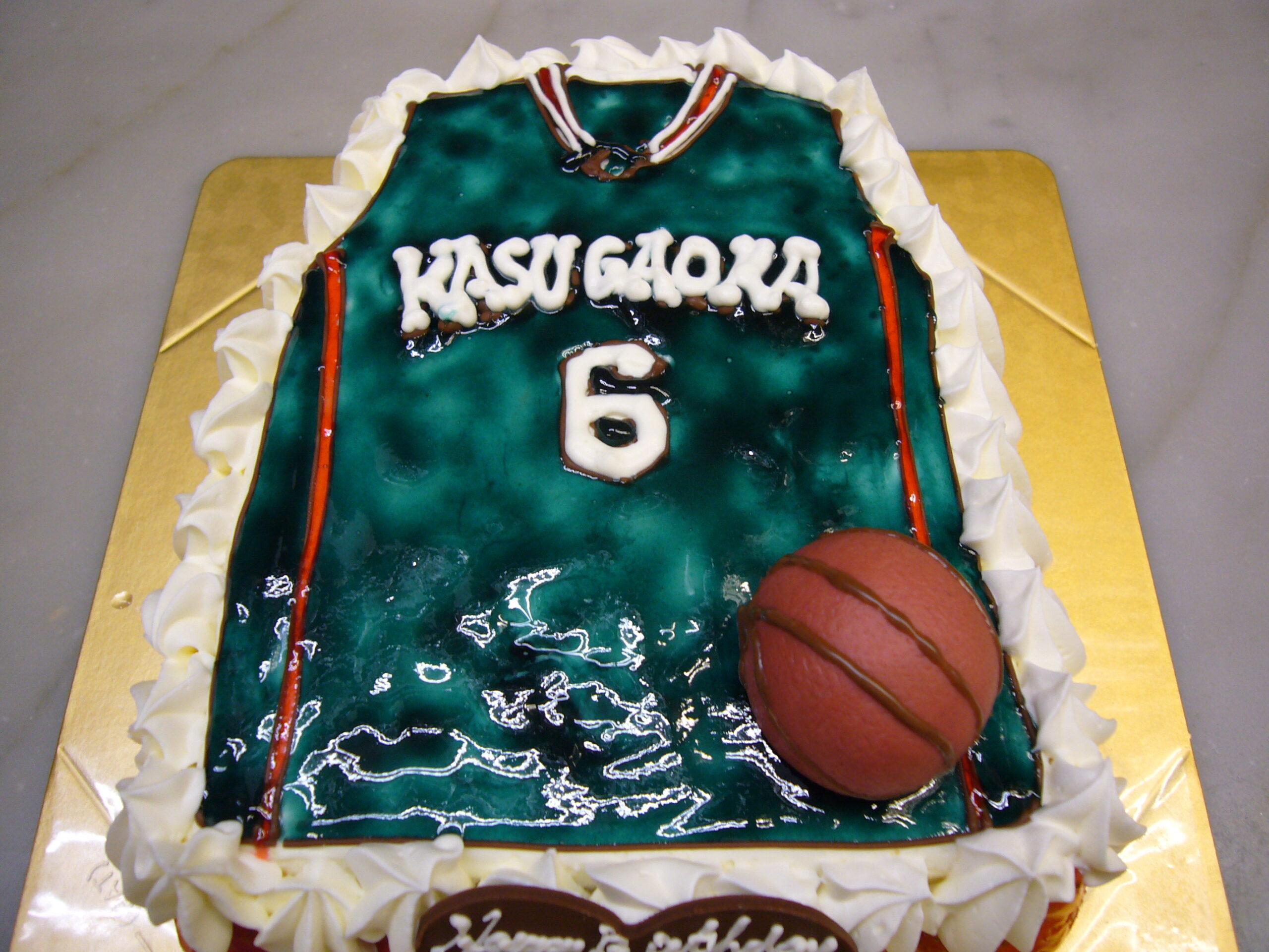 バスケットのユニフォームの形ケーキ